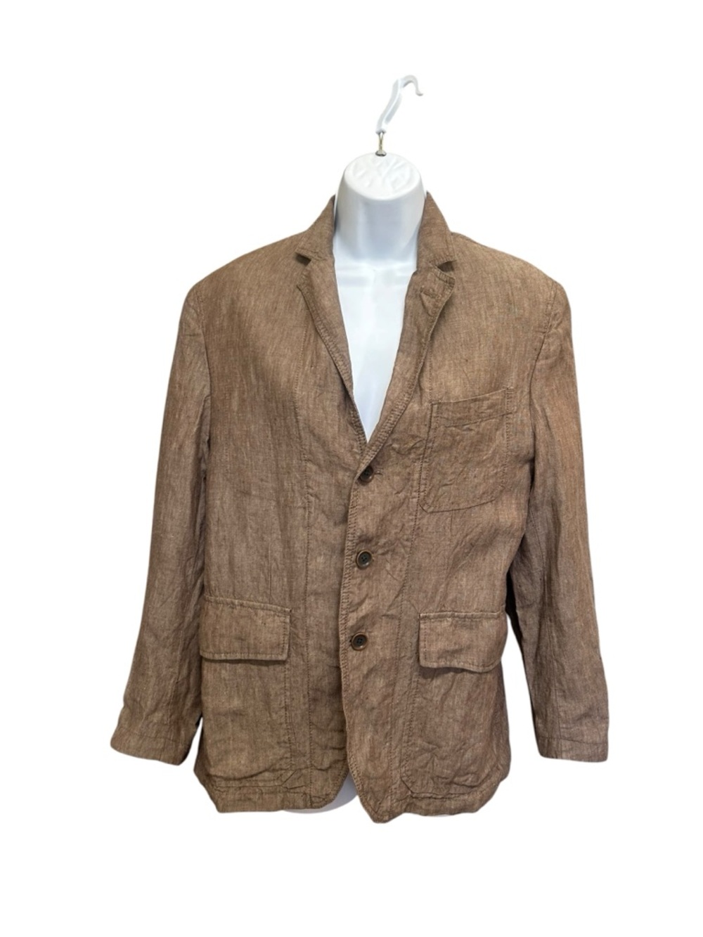 Banana Republic Linen Modern Fit Lined Jacket Brown Women’s Size M - Picture 2 of 7